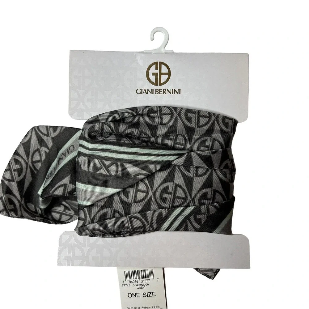 Giani Bernini‎ Bordered Paisley Kite Scarf Grey New